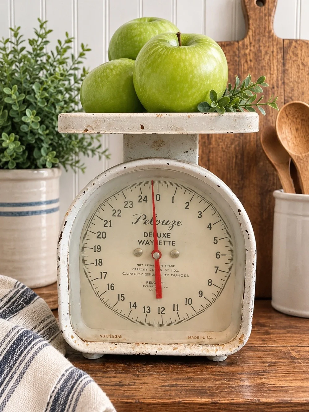 Vintage White Kitchen Scale